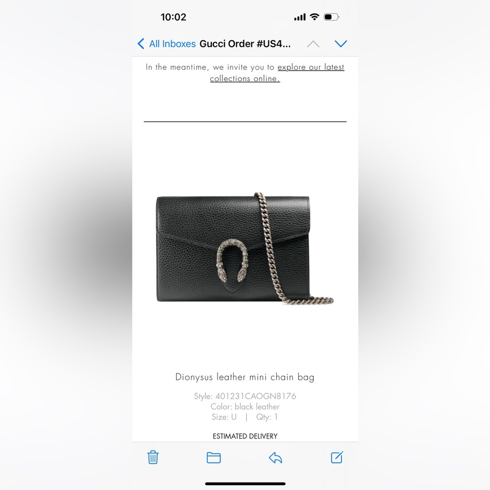 Gucci Dionysus leather mini chain bag